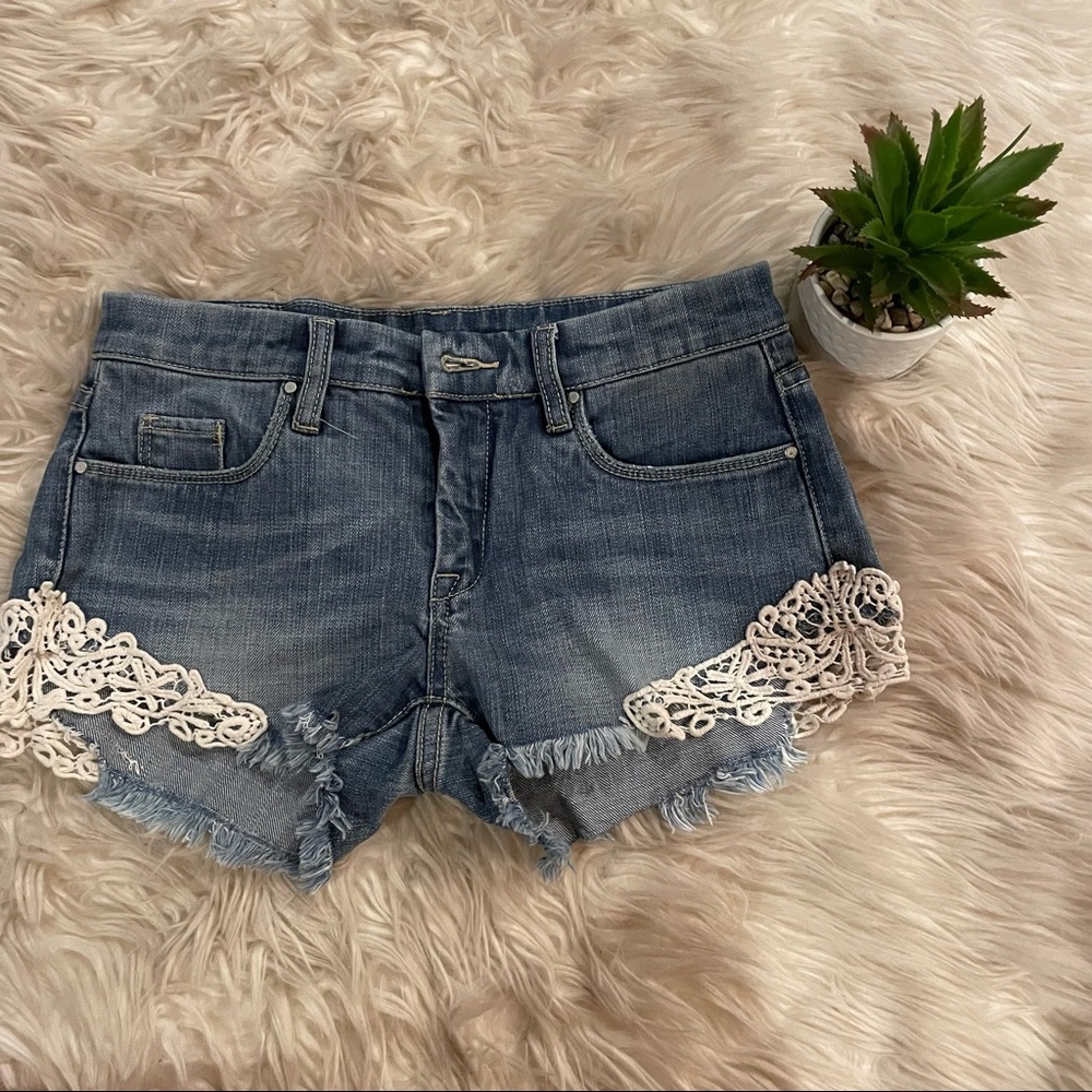 Gray Saks Fifth Avenue jean shorts